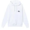 Stussy Basic White Pullover Fleece Hoodie