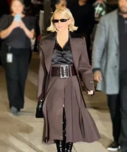 The Late Show With Stephen Sydney Sweeney Colbert Oversized Black Satin Collar Blazer