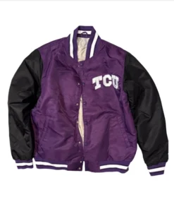 TCU Horned Frogs Purple and Black Full-Snap Letterman Varsity Jacket