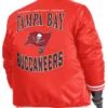 Adaptive Team Graphic Tampa Bay Buccaneers Orange Red Full-Snap Satin Varsity Jacket