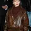 NYC 2025 Taylor Swift Brown Leather Jacket