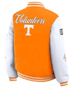 Tennessee Volunteers Orange and White Full-Snap Puffer Varsity Jacket