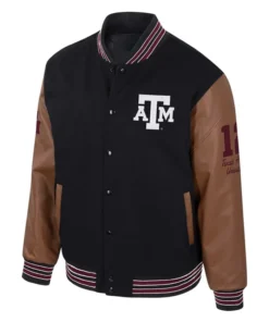 Texas A&M Aggies Black and Brown Letterman Jacket