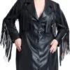 The Voice S28 The Knockouts Black Leather Fringe Blazer Dress