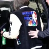 NYC 2025 Tiffany Haddish NBA on NBC Black & Cream 90s Graphic Patches Varsity Jacket