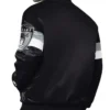 Las Vegas Raiders Triple Option Varsity Black Satin Jacket