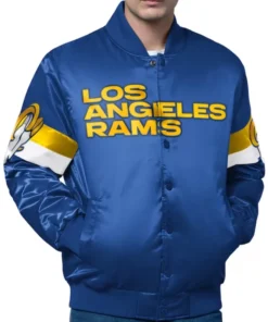 Los Angeles Rams Triple Option Satin Varsity Jacket