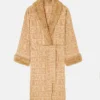 Versace Beige Allover Fur Robe