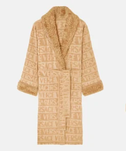 Versace Beige Allover Fur Robe