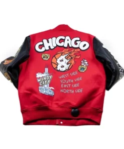 The CHI Wedding Cake Chicago Windy City Red Varsity Jacket