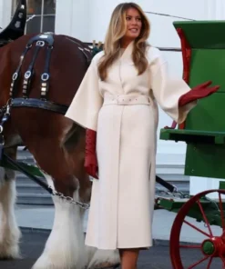 Melania Trump White House Christmas Tree White Coat