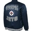 Winnipeg Jets Adaptive Bold Logo Varsity Satin Jacket