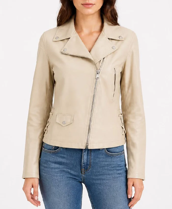 Womens Asymmetrical Women’s Stylish Biker Leather Jacket