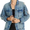 X Mayo Loot S03 Pearl Stud Sleeves Denim Jacket Shop Now