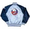 Youth NY Islanders Navy and Gray Satin Varsity Jacket