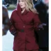 A Merry Little Ex-Mas Kate Holden Hooded Puffer Burgundy Coat
