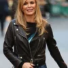 Amanda Holden Heart FM Studios Leather Jacket