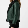 B3 Aviator Green Shearling Jacket For Womens