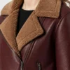 B3 Shearling Maroon Jacket For Women