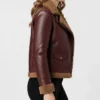 B3 Shearling Maroon Jacket For Womens