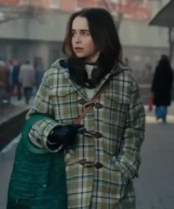 Emilia Clarke Ponies 2026 Plaid Duffle Coat