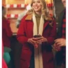 Rose Reid Film Christmas on Every Page 2025 Rosemary Red Wool Coat