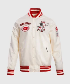 Cincinnati Reds Retro Classic Rib Bomber Jacket Cream