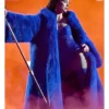 Dua Lipa Radical Optimism Tour 2025 Electric Blue Long Shaggy Fur Long Coat