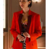 Lily Collins Emily In Paris S05 Emily Cooper Red Blazer