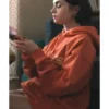 Emily In Paris S05 Lily Collins Slogan Orange Hoodie