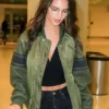 Emily Ratajkowski Green Bomber Jacket