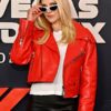 F1 Las Vegas Grand Prix Ali Larter Asymmetrical Leather Biker Jacket