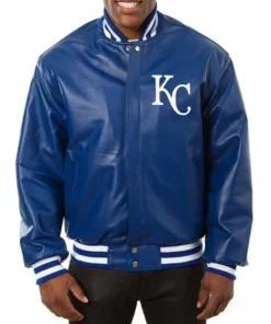 Kansas City Royals Varsity Leather Blue Jacket