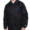 Kansas City Royals Coaches Retro Logo Full-Snap Satin Black Jacket