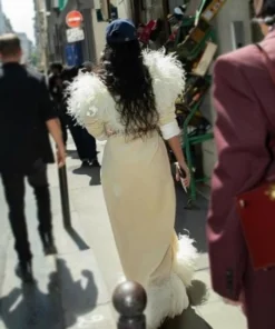 TV-Series The Kardashians S07 Kim Kardashian Cream Fur Long Coat