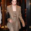 Lily Collins Plaid Checkered Blazer