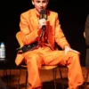 Timothée Chalamet LA Premiere of A24’s “Marty Supreme” Orange Leather Suit