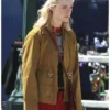Margo’s Got Money Troubles 2026 Elle Fanning Brown Jacket