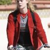 Elle Fanning TV Series Margo’s Got Money Troubles 2026 Fringe Design Red Jacket