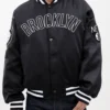 NBA Brooklyn Nets Black Satin Jacket