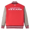 Houston Texans 2025 OVO Red and Grey Wool Varsity Jacket