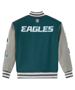 Philadelphia Eagles x OVO Green and Grey Wool Varsity Jacket