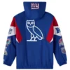 New York Giants OVO 2025 STARTER Half-Zip Pullover Blue Hooded Jacket
