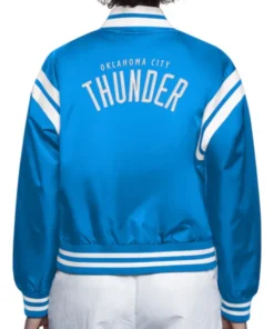 Oklahoma City Thunder Full Count Full-Snap Blue Satin Jacket