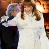 Rockefeller Center Christmas Tree Lighting Ceremony 2025 Reba McEntire Snowflake Embellishments Fur Trim Coat