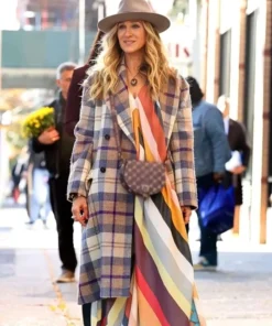 And Just Like That S02 Carrie Bradshaw Plaid Coat