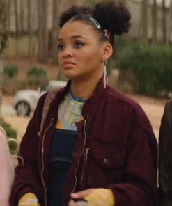Scream 7 Celeste O’Connor Maroon Jacket