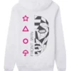 Squid Game Front Man Printed White Pullover Hoodie
