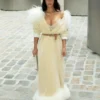 Kim Kardashian The Kardashians S7 Cream Fur Coat