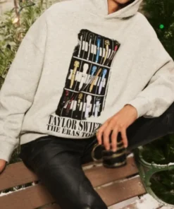The Eras Tour Microphone Set Taylor Swift Grey Printed Hoodie